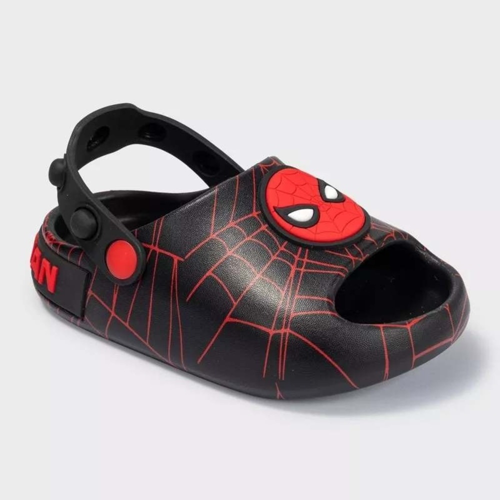 Toddler Boy Spiderman Black Clog Sandals 12T New With Tags